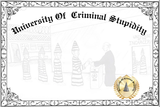 University of Criminal Stupidity blank customizable certificate award